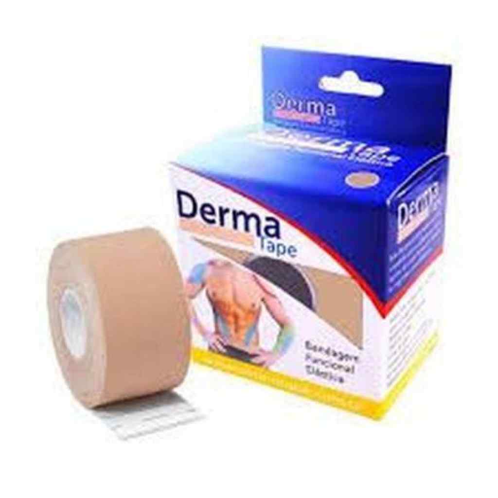 Amparar BH - Bandagem funcional elastica - derma tape (azul) - Bandagem Funcional Elastica - Bege 5x500cm - DERMA TAPE