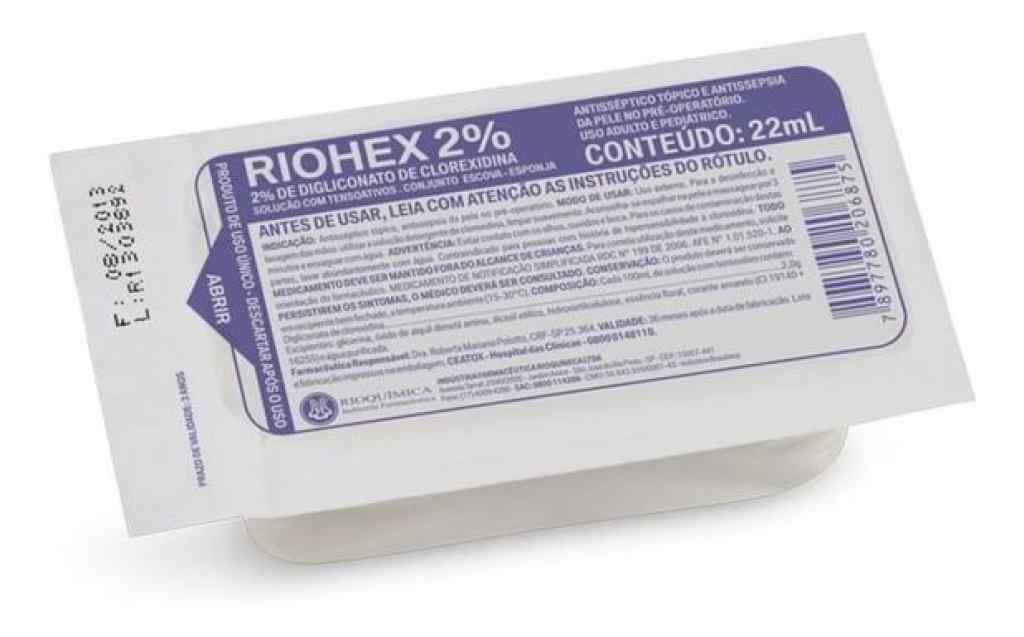 Amparar BH - Escova com clorexidina 2% riohex 22ml rioquimica - Escova com Clorexidina 2% Riohex 22ml Rioquimica