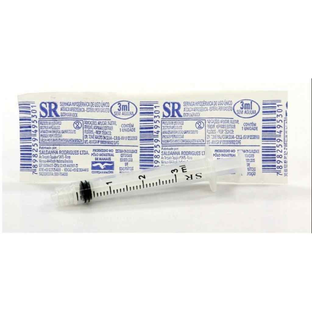 Amparar BH - Seringa hipodérmica estéril de uso único 3 ml sr - Seringa Hipodérmica Estéril de Uso Único 3 ml sr
