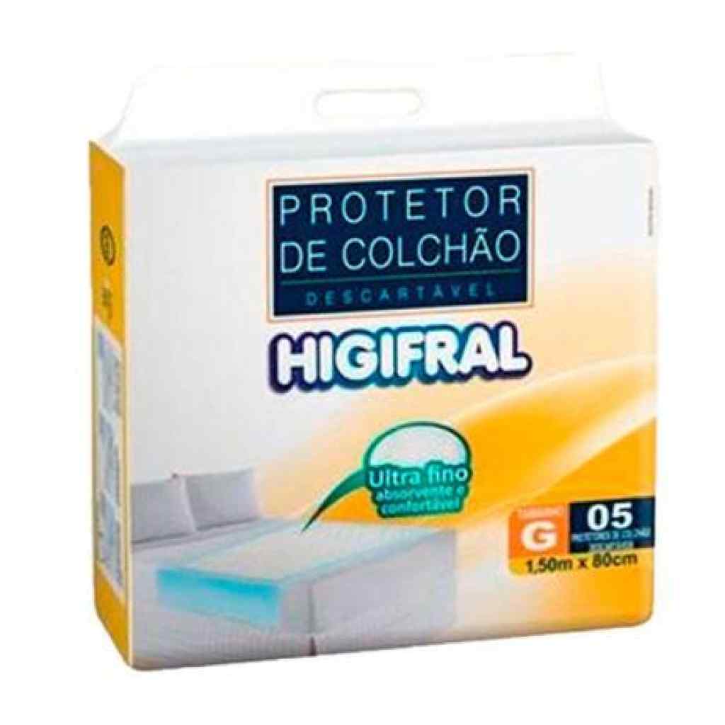 Amparar BH - Protetor de colchão higifral g c/5 unidades - Protetor de Colchão Higifral G C/5 Unidades