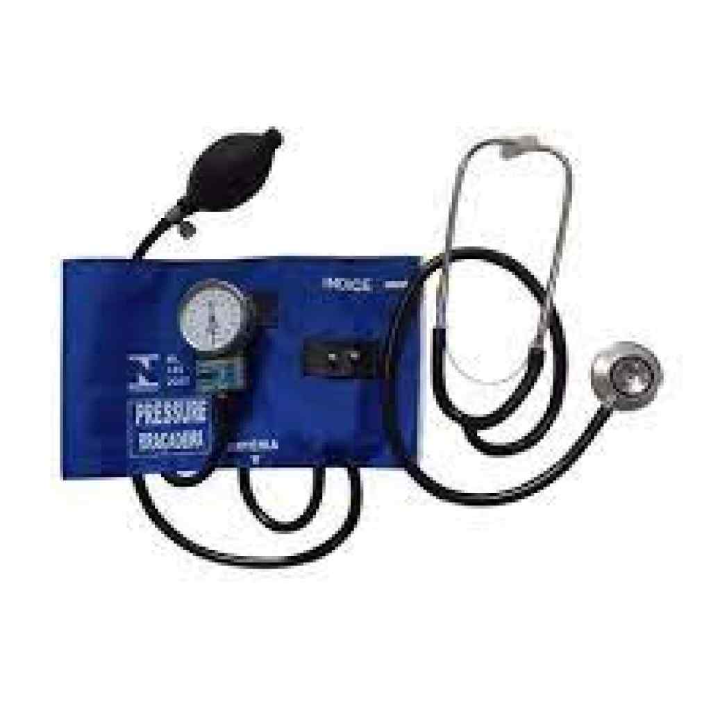 Amparar BH - Kit esfigmomanômetro com estetoscópio pressure - azul - 